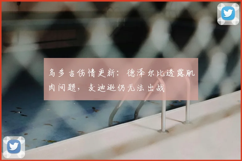 乌多吉伤情更新：德泽尔比透露肌肉问题，麦迪逊仍无法出战